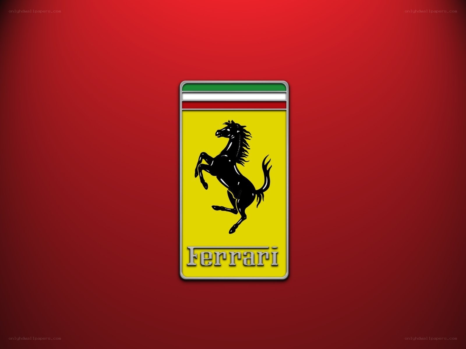 Ferrari logo on red background