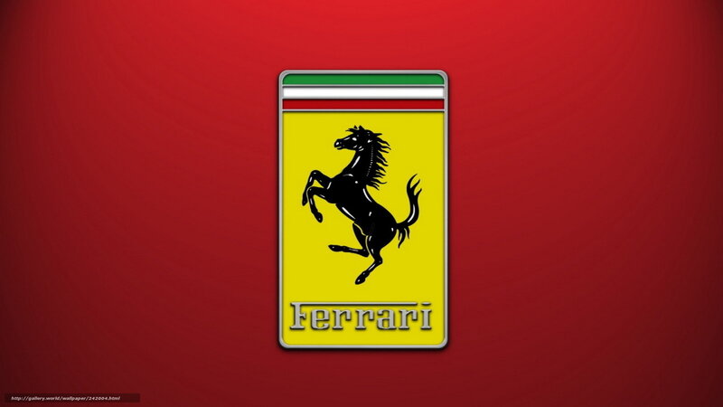 Ferrari logo on red background