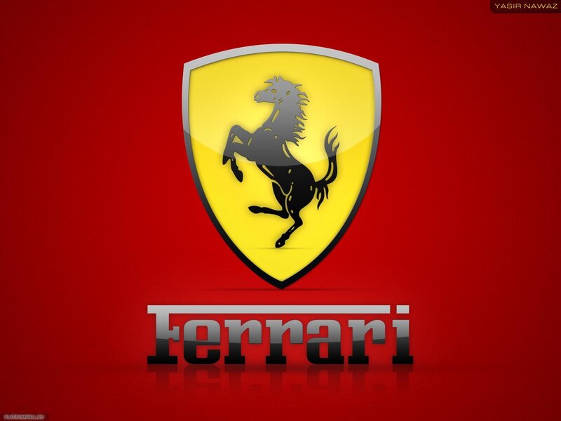 Ferrari Logo on Red — Bold, Digital Art, Shield