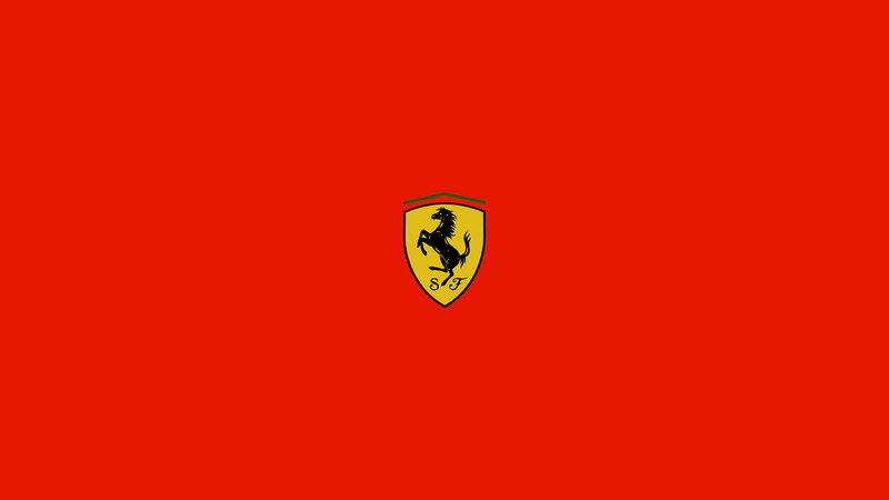 Ferrari Logo on Red — Bold, Vector Art, Shield