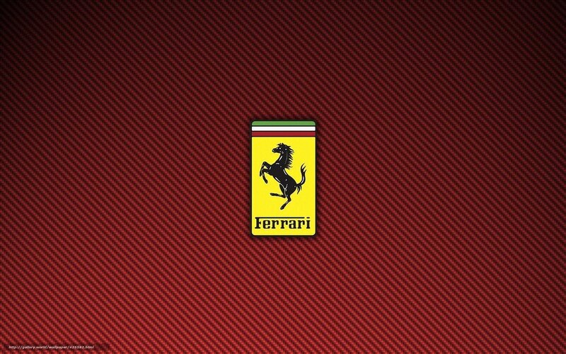 Ferrari Logo on Red — Bold, Vector Art, Text