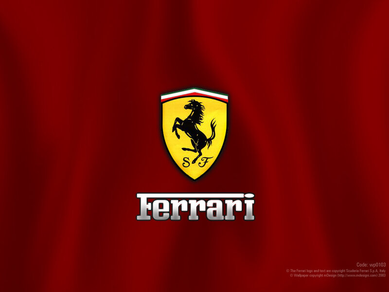 Ferrari Logo on Red — Dramatic