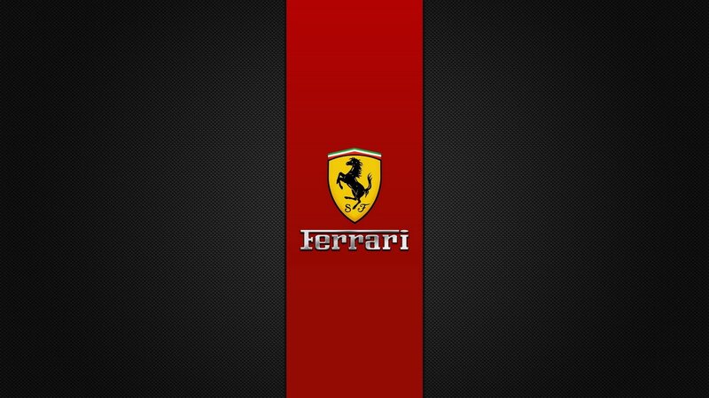 Ferrari Logo on Red Stripe
