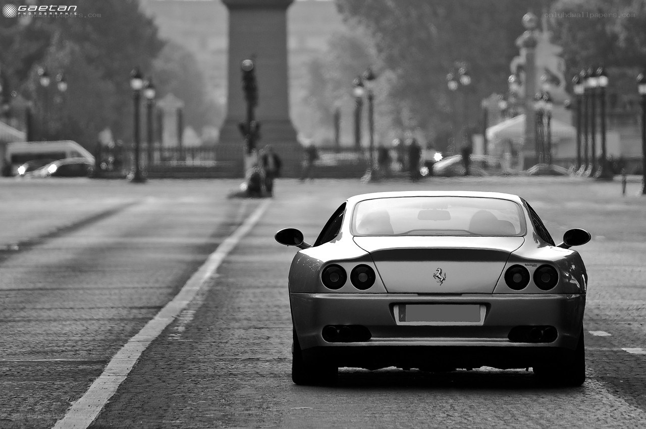 Ferrari on a city street