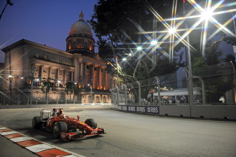 Ferrari on a city street circuit