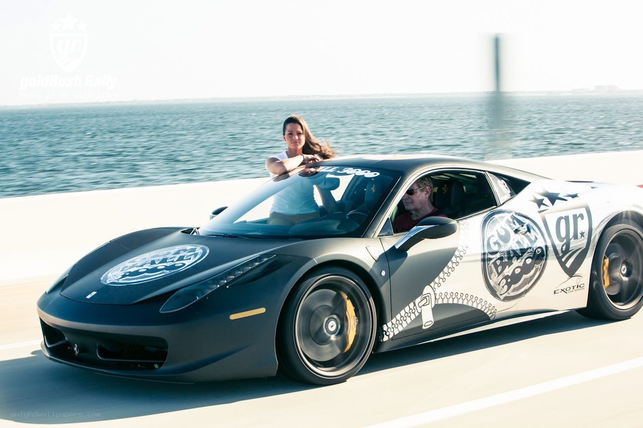 Ferrari on a coastal road