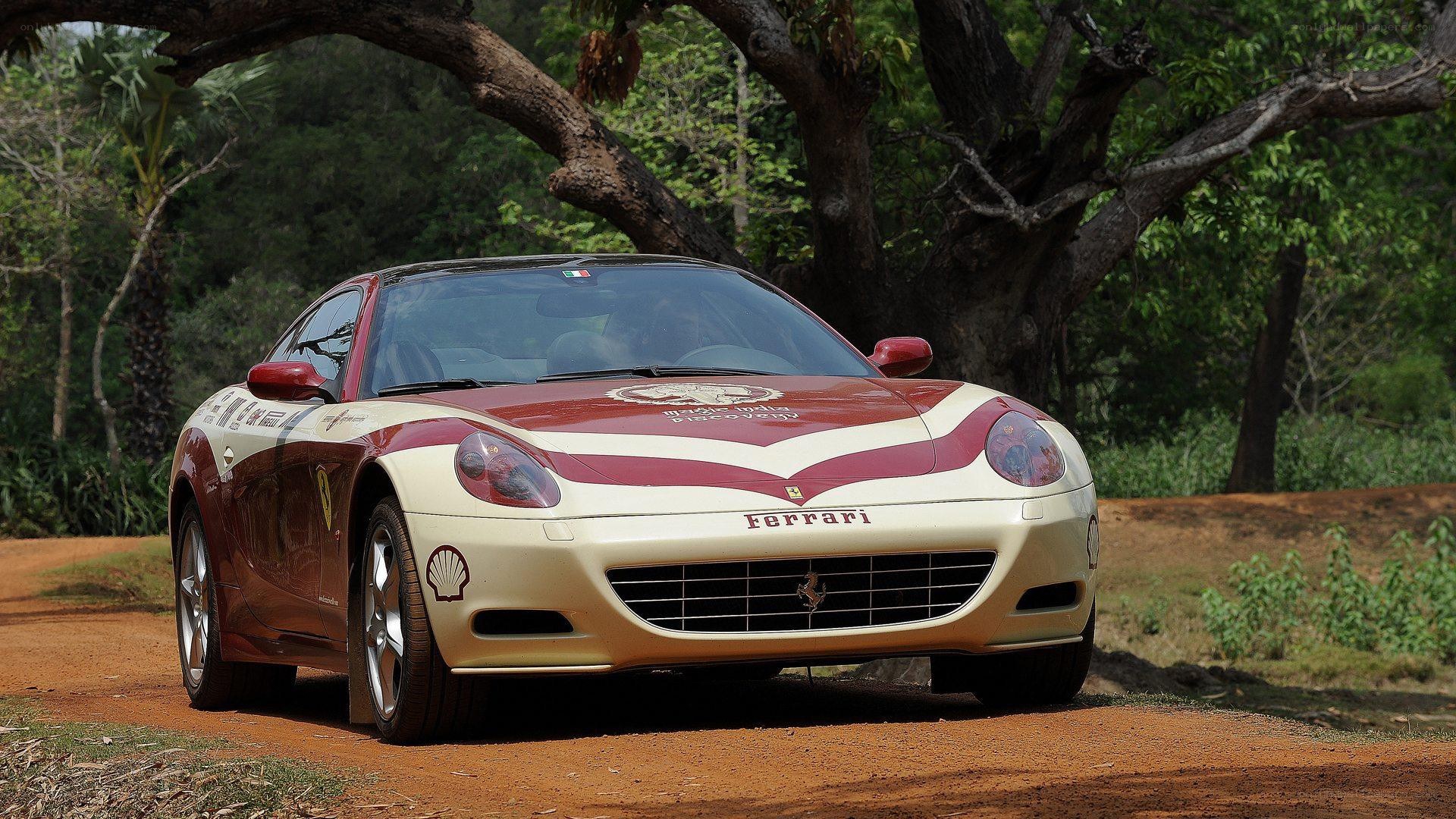 Ferrari on a dirt road