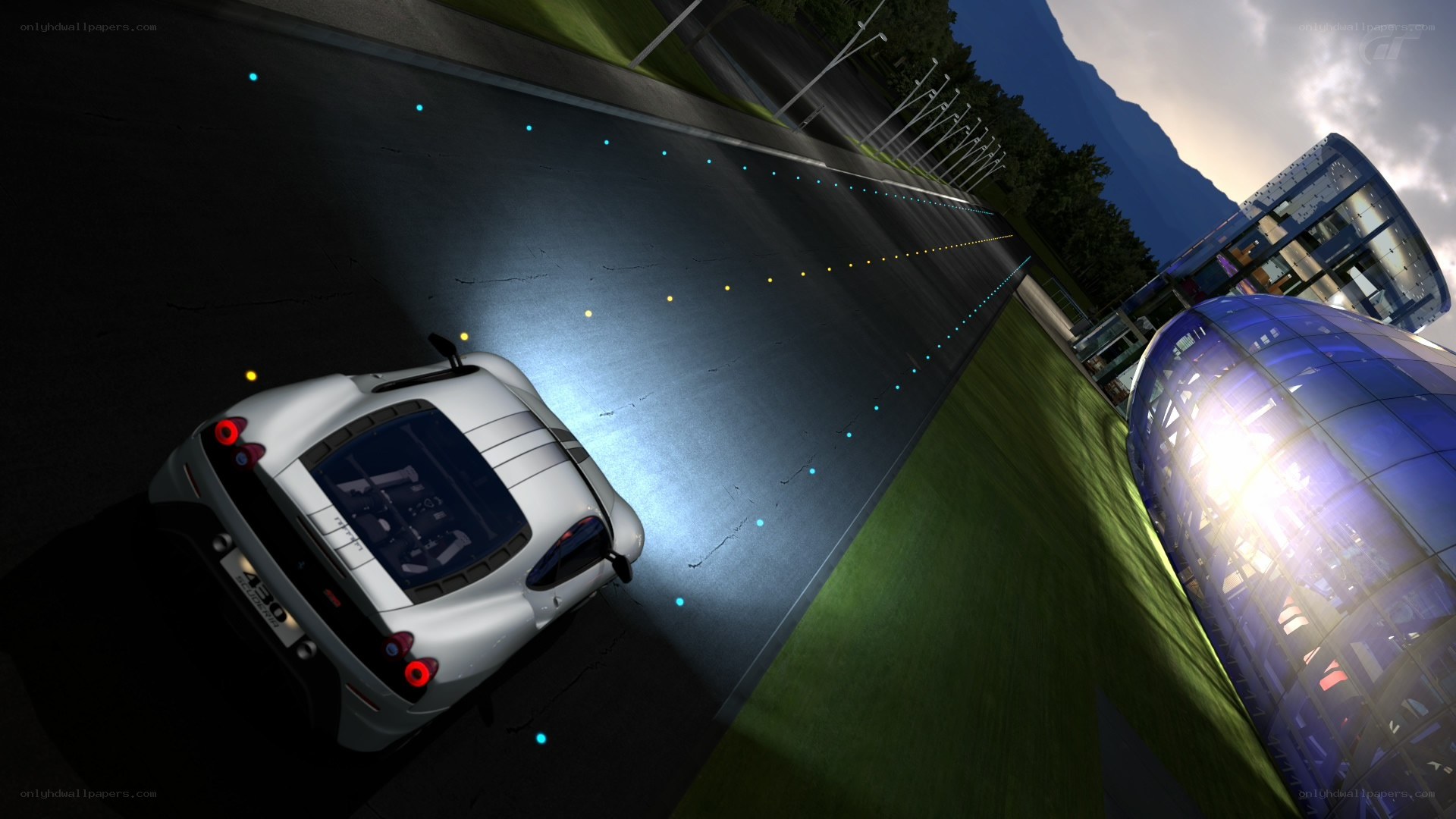 Ferrari on a racetrack