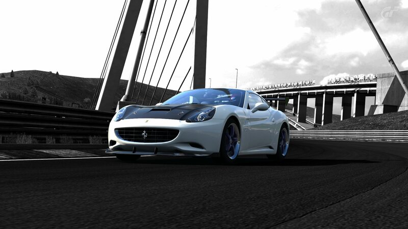 Ferrari on a racetrack