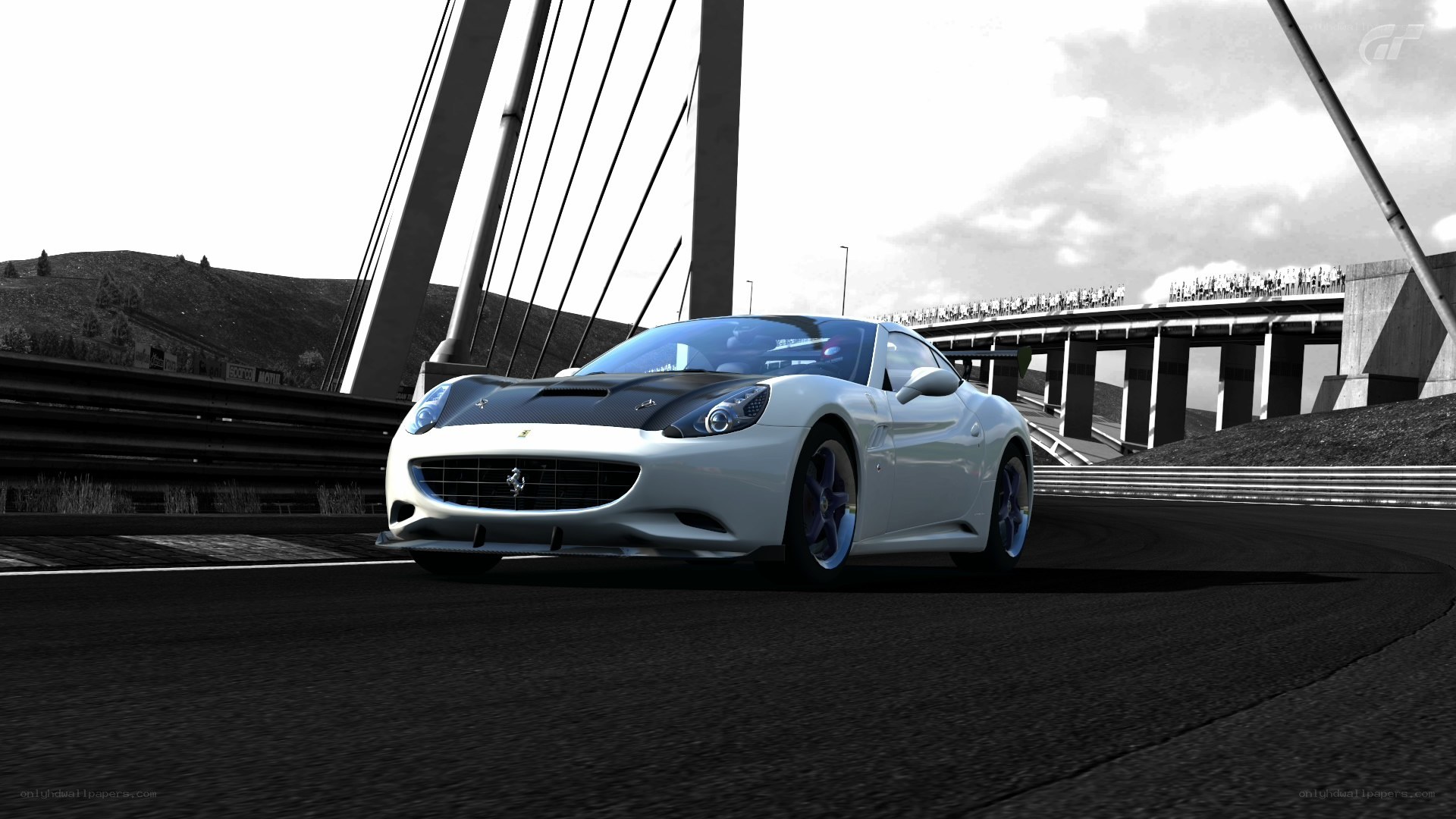 Ferrari on a racetrack