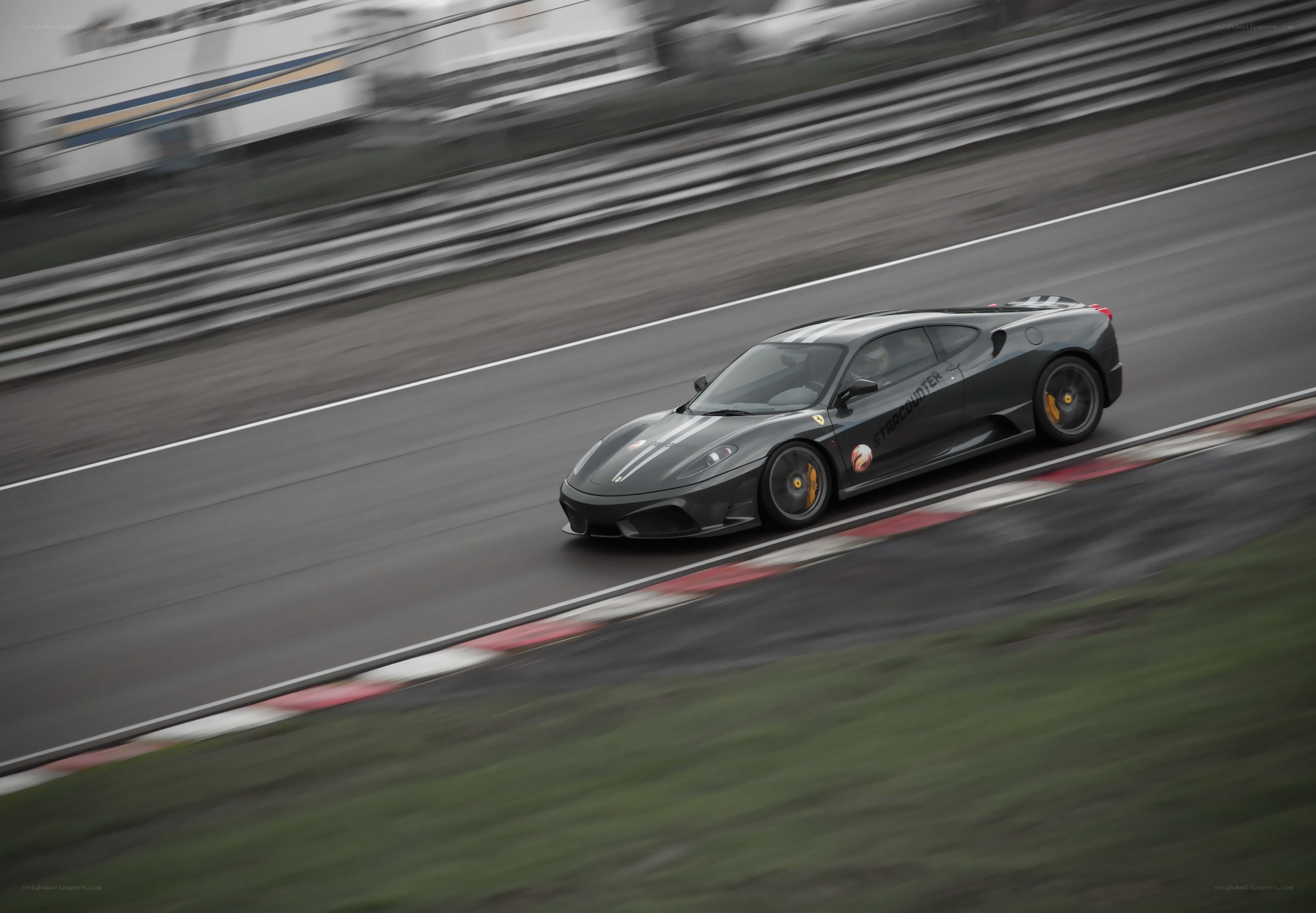 Ferrari on a racetrack