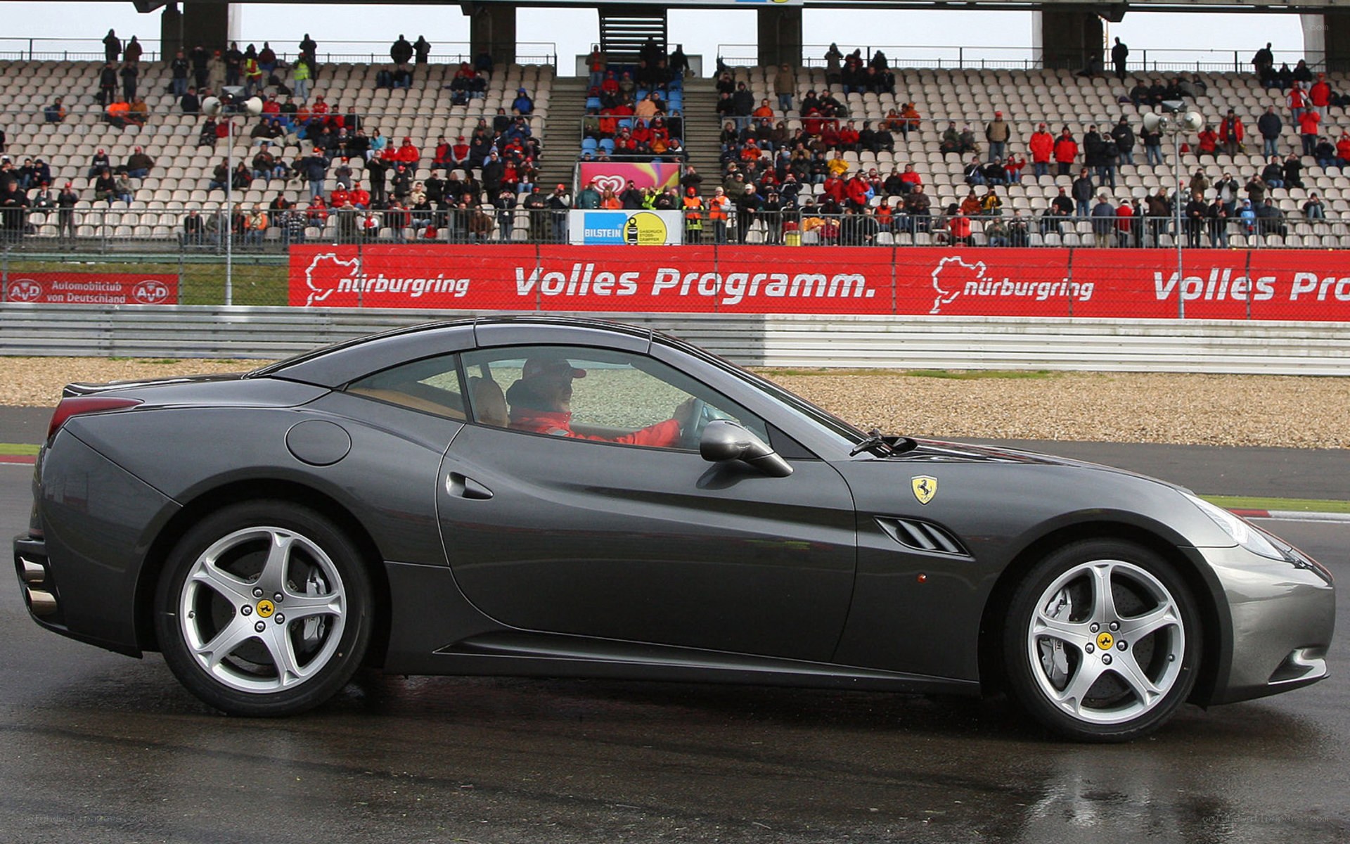 Ferrari on a racetrack