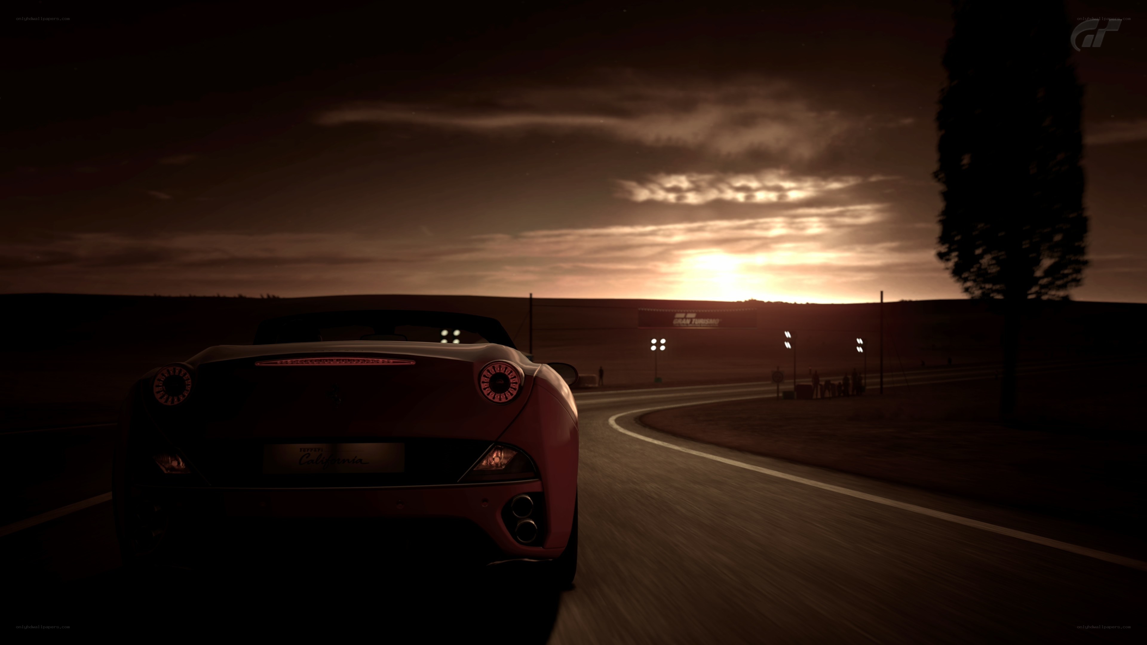 Ferrari on a winding road