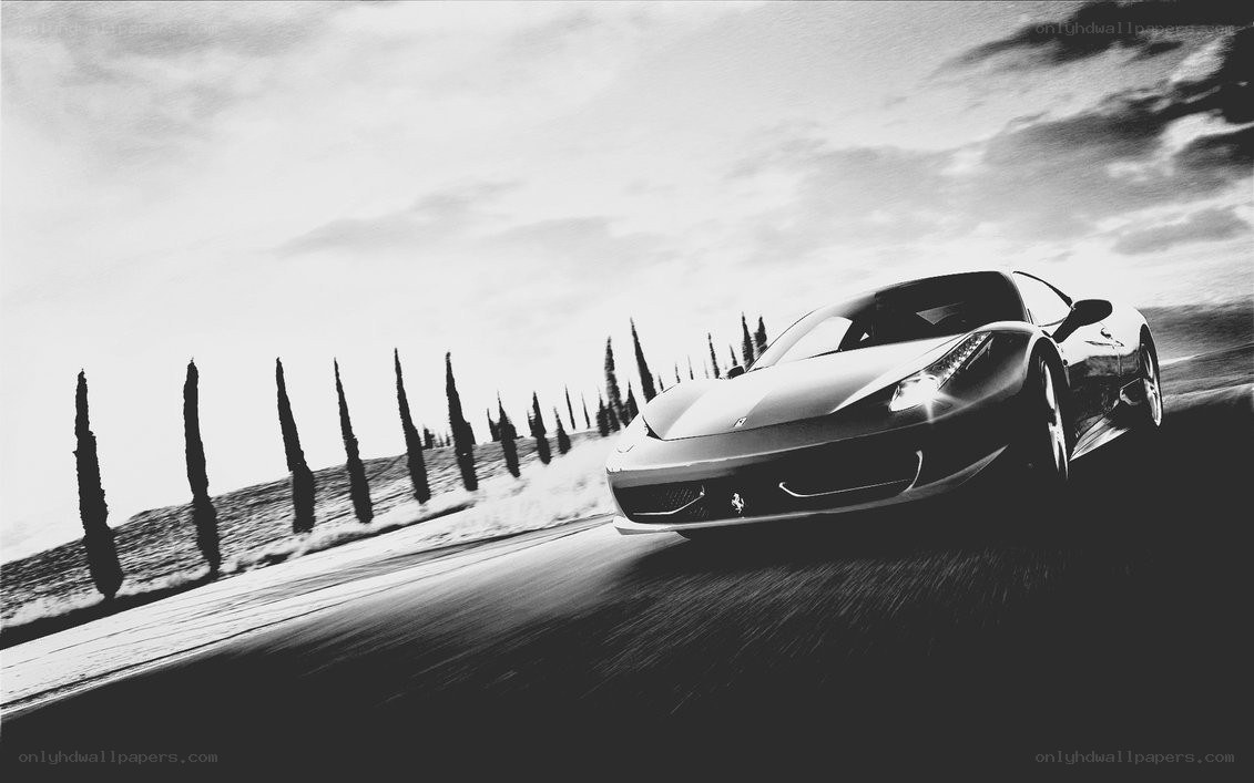 Ferrari on a winding road