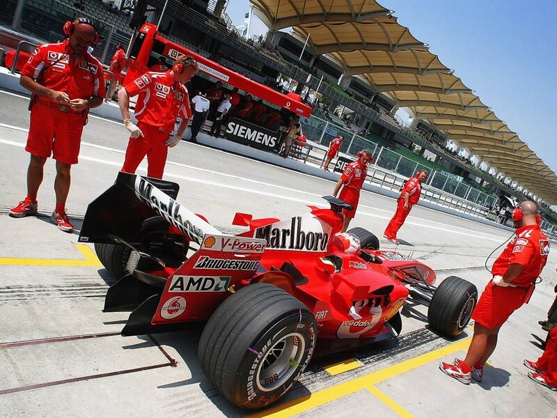 Ferrari pit stop at a race