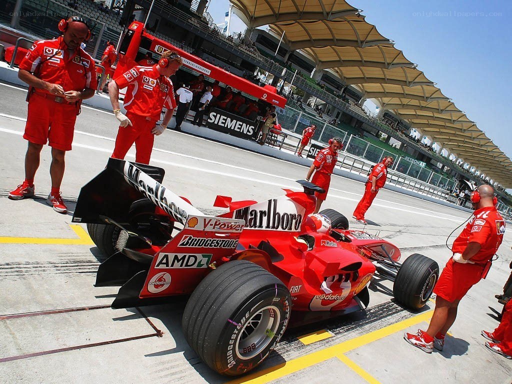 Ferrari pit stop at a race