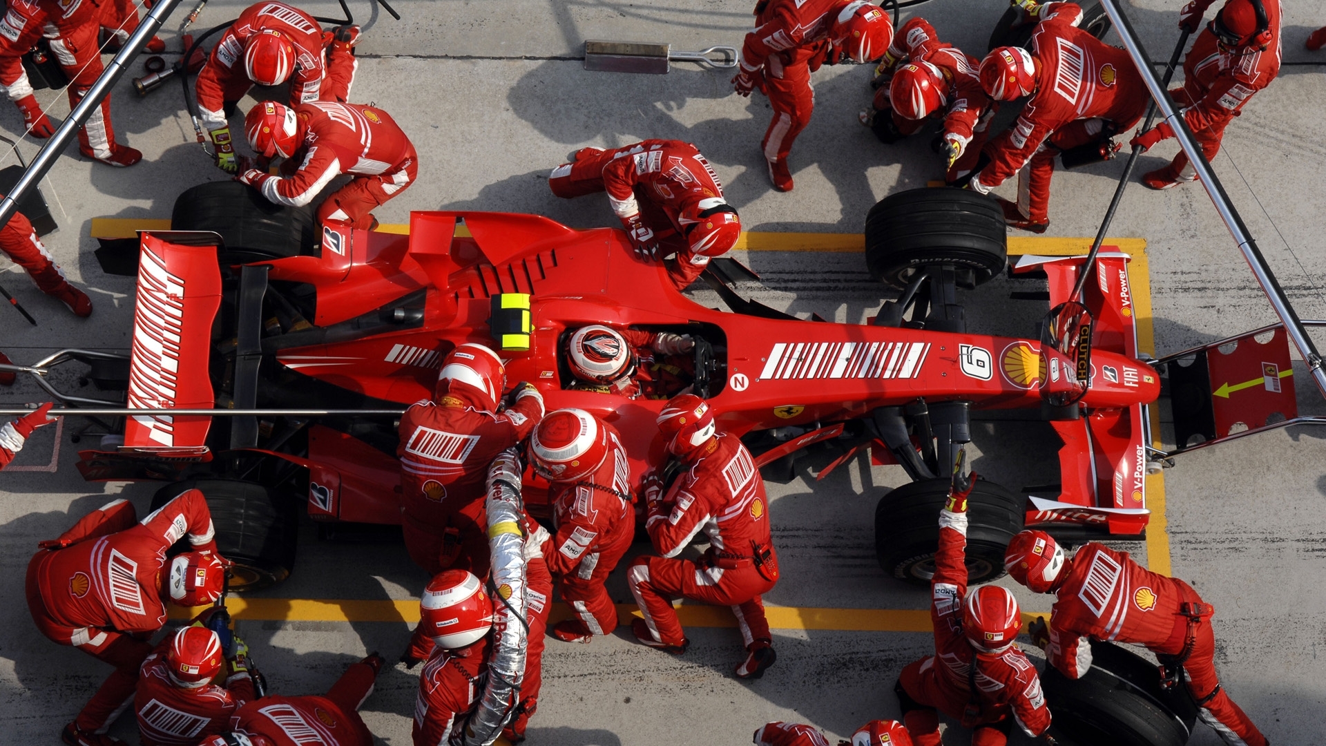 Ferrari pit stop during race