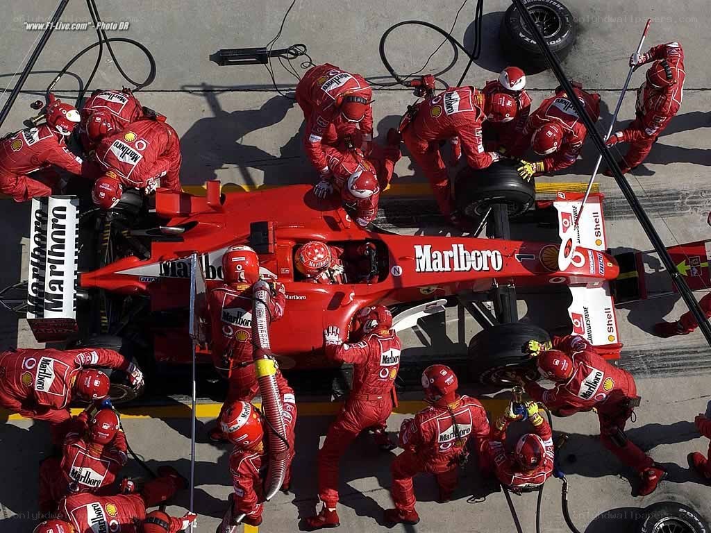 Ferrari pit stop during race