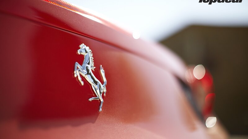 Ferrari Prancing Horse — Red, Dramatic, Photograph, Car Body
