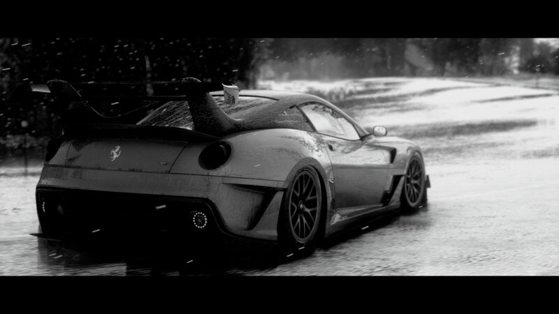 Ferrari Race Car — Black, Dramatic