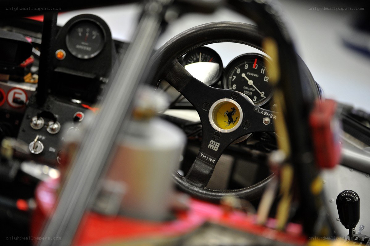 Ferrari race car cockpit