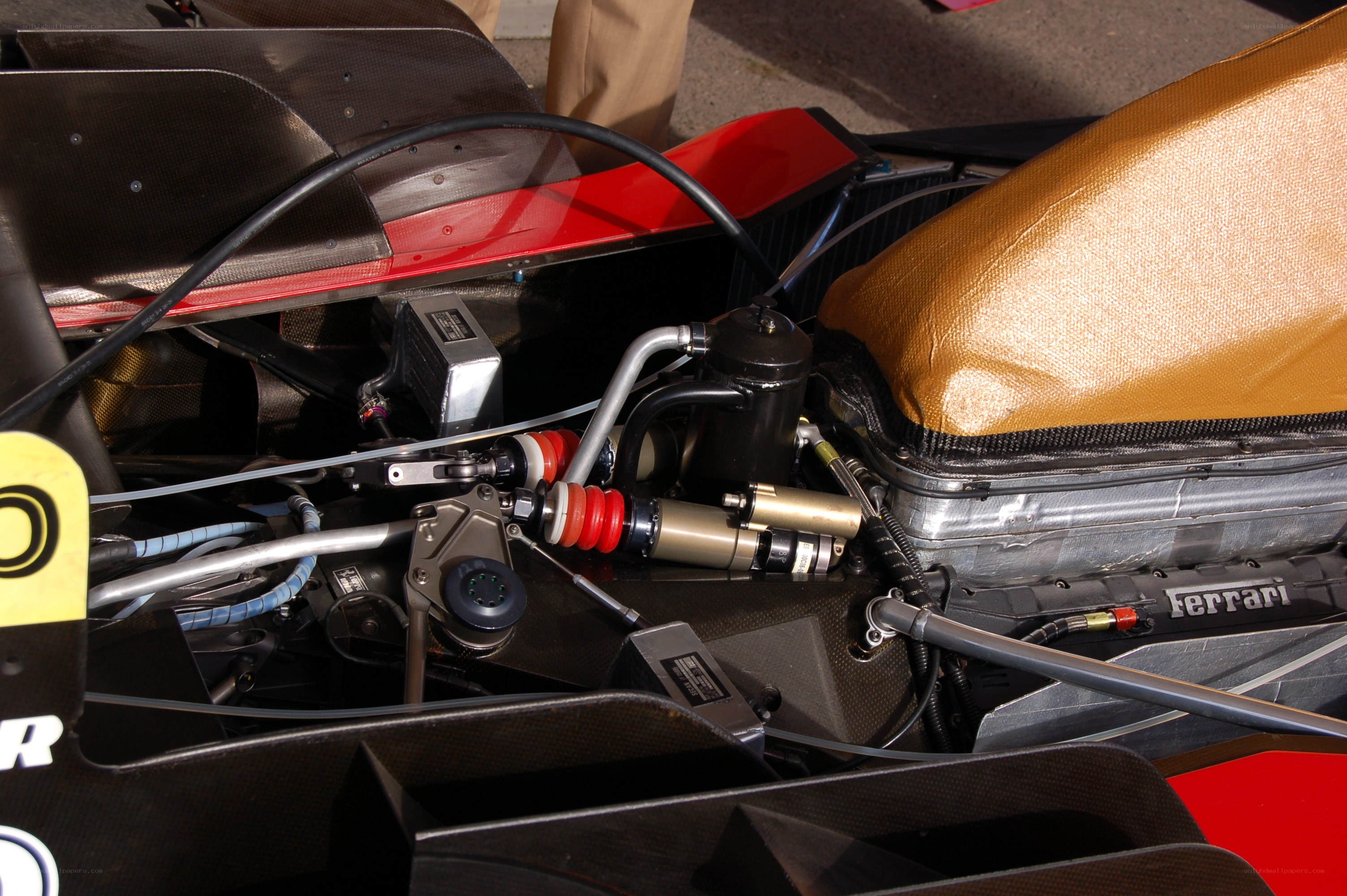 Ferrari race car engine bay