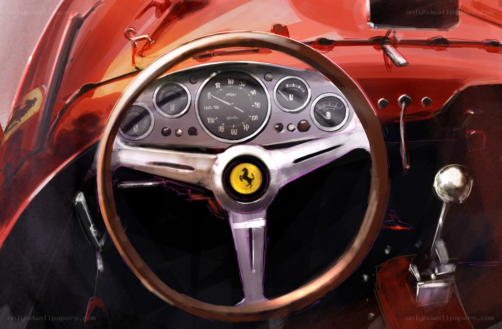 Ferrari race car interior