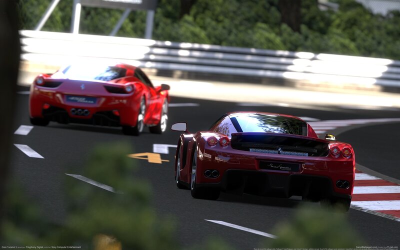 Ferrari race cars on track