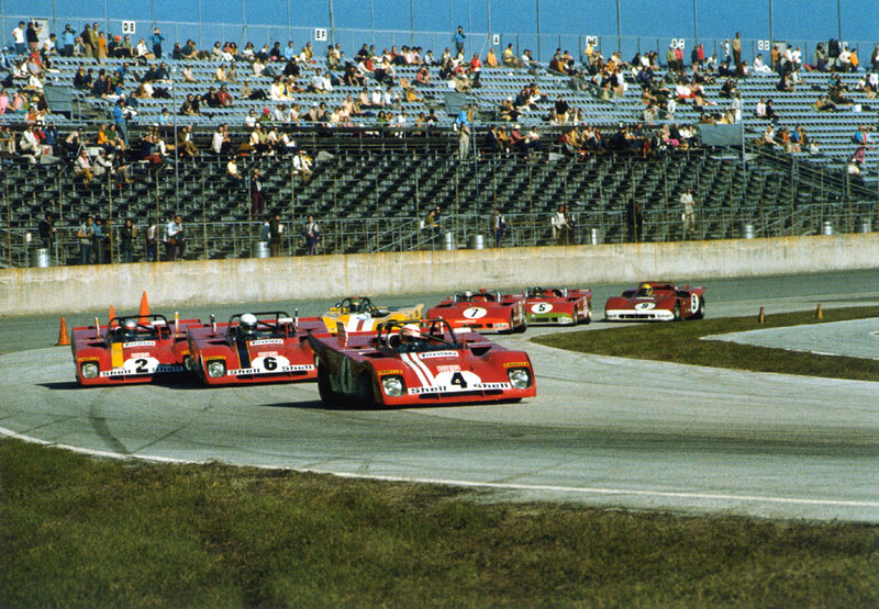 Ferrari race cars on track