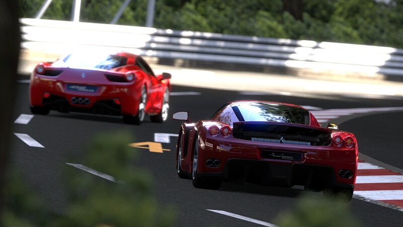 Ferrari race cars on track