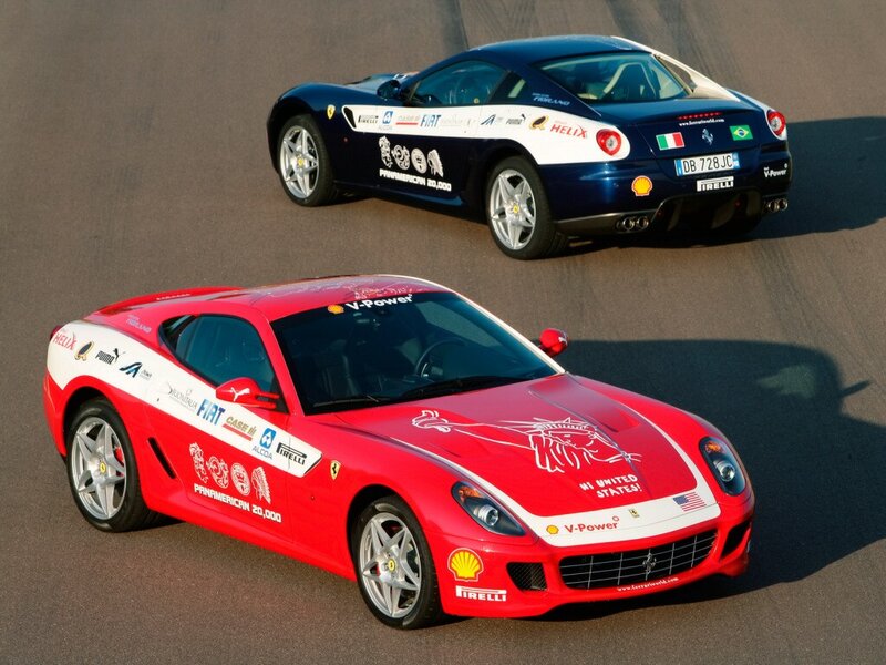 Ferrari race cars on track