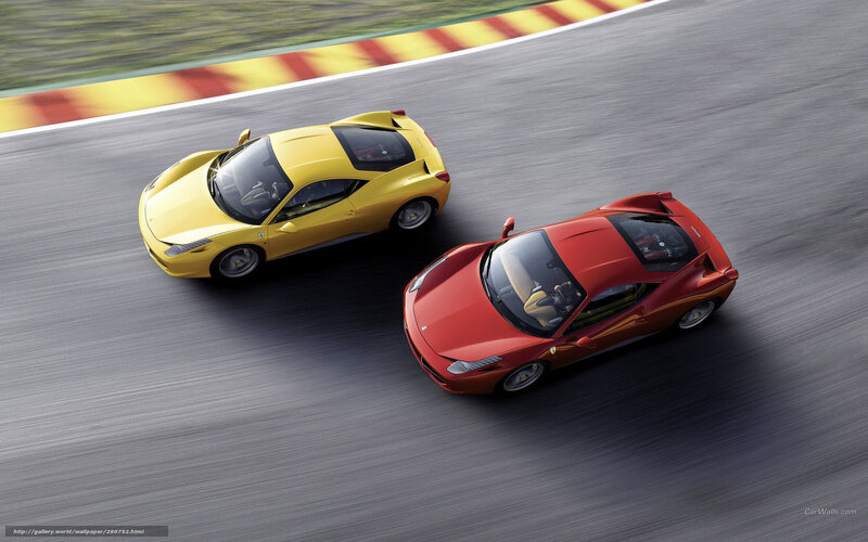Ferrari race cars on track