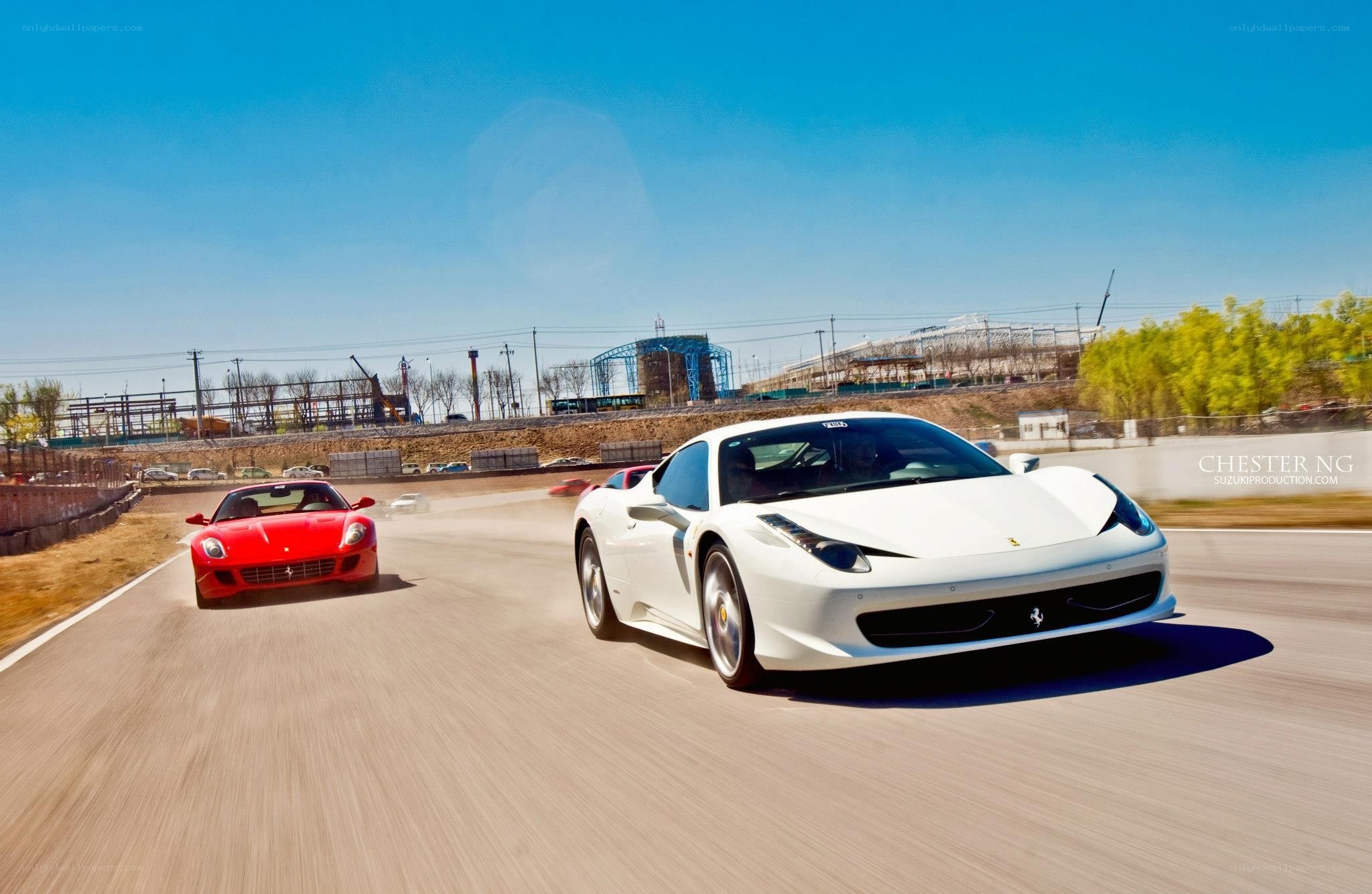 Ferrari race on track