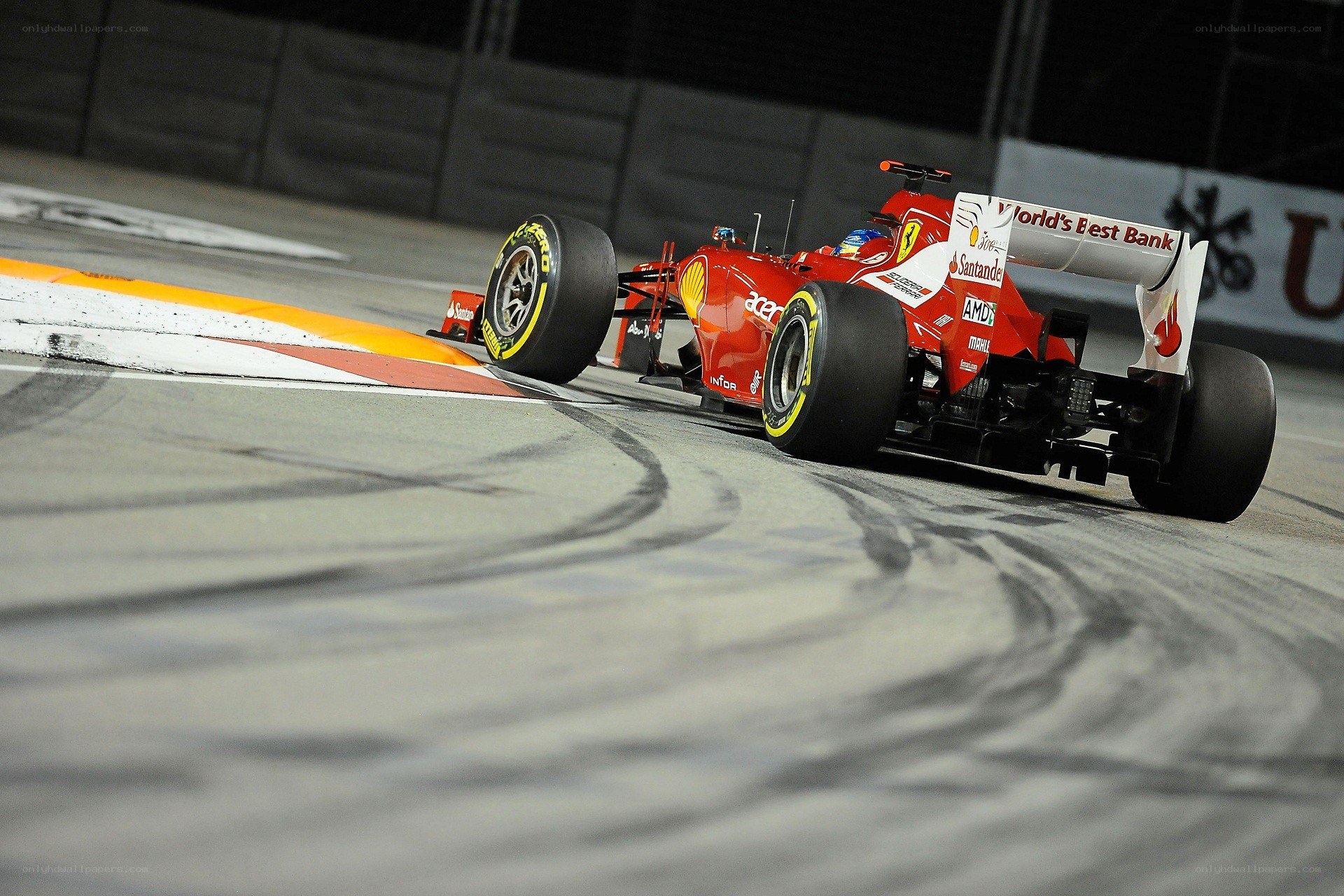 Ferrari racing on a track