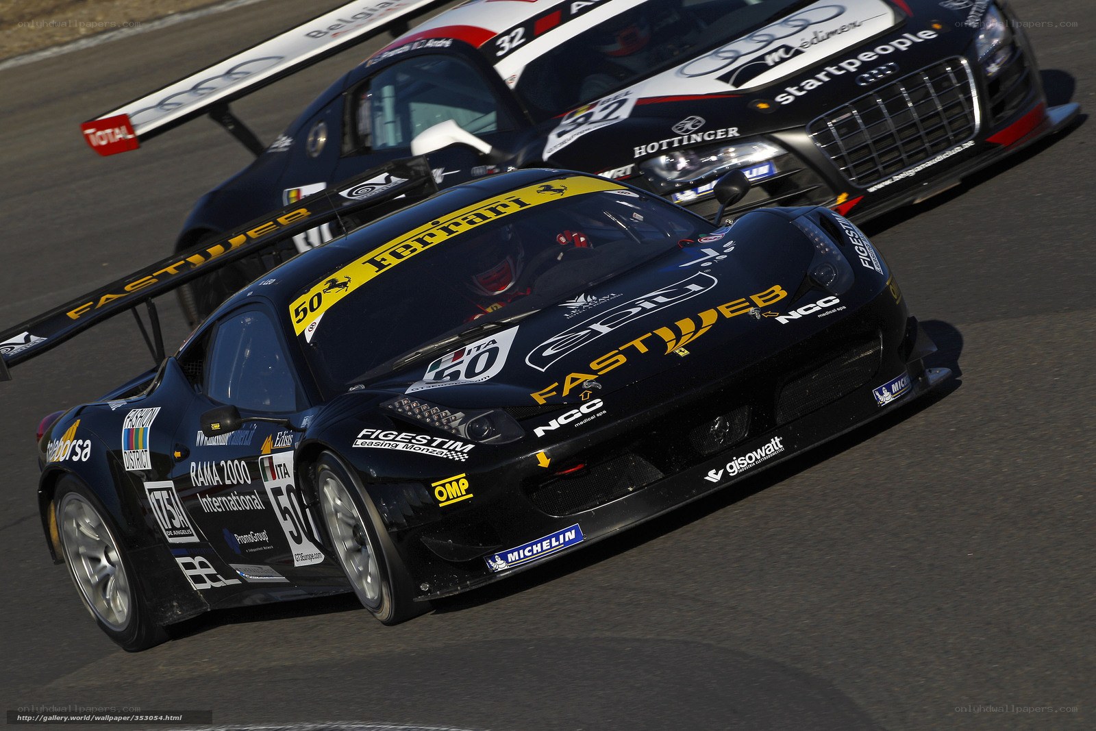 Ferrari racing on track