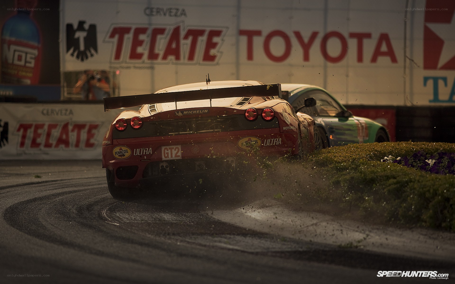 Ferrari racing on track