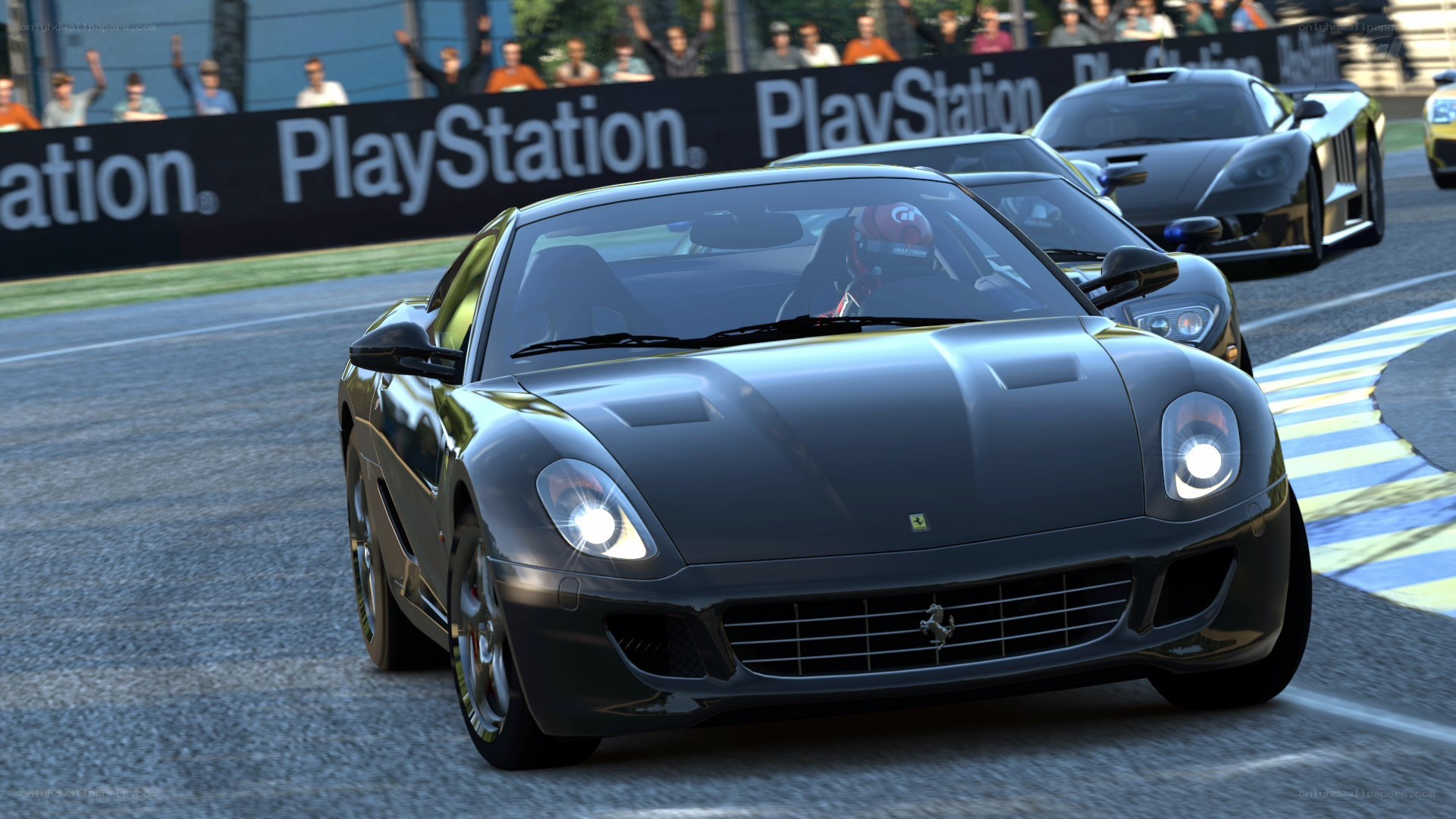 Ferrari racing on track