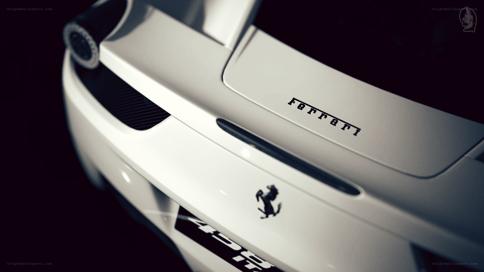 Ferrari rear badge close-up
