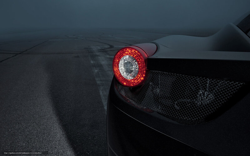 Ferrari rear taillight in fog