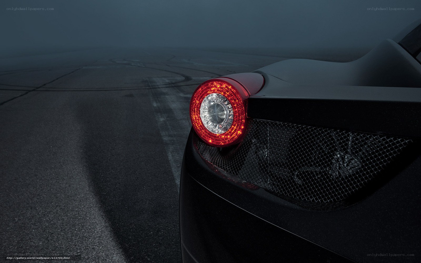 Ferrari rear taillight in fog