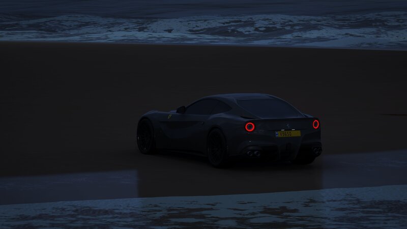 Ferrari Sports Car — Black, Serene