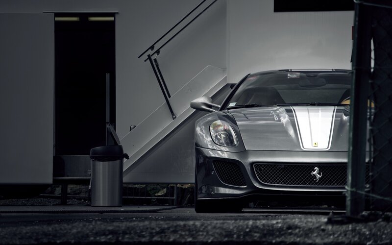 Ferrari sports car in garage