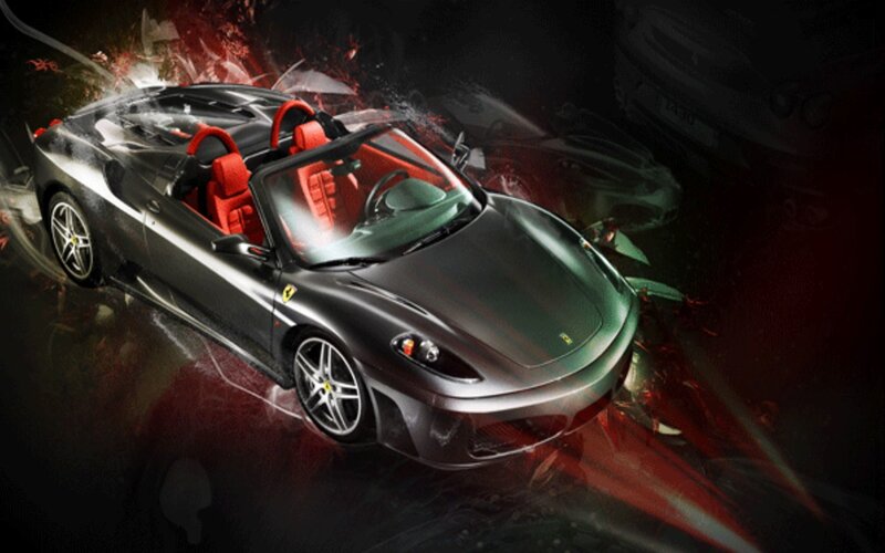 Ferrari sports car in motion