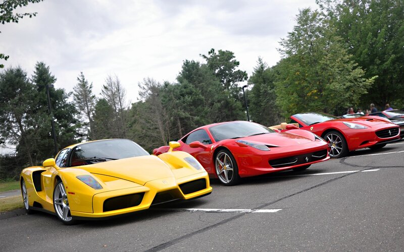 Ferrari sports cars at a show