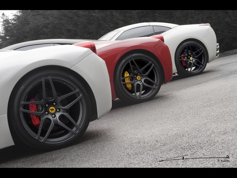 Ferrari sports cars in a row