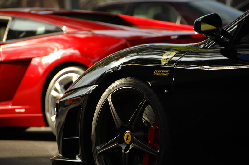 Ferrari sports cars in a row