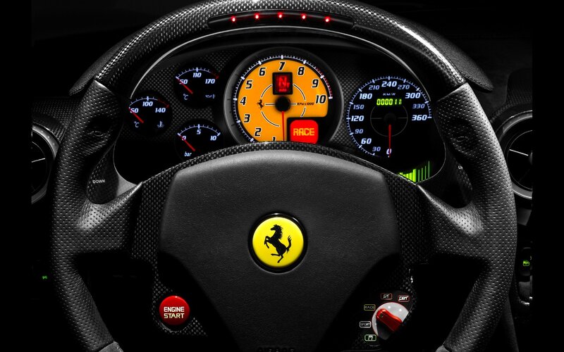 Ferrari Steering Wheel — Black, Dramatic