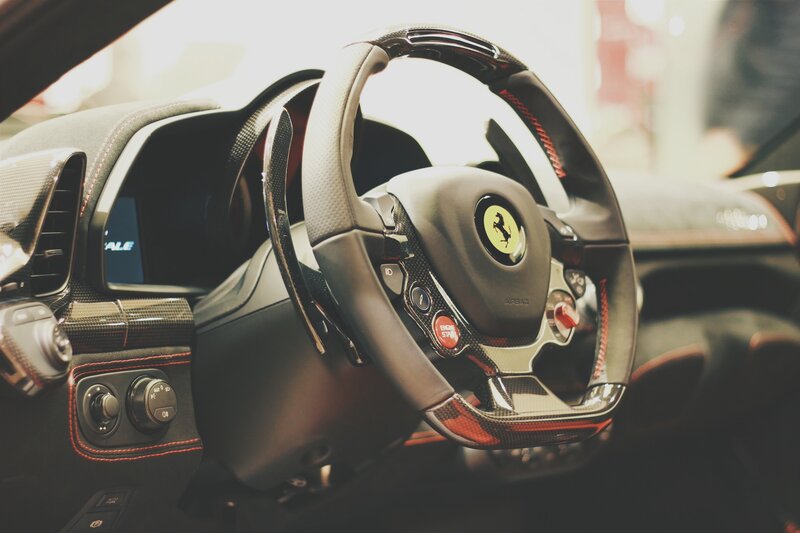 Ferrari Steering Wheel — Black, Modern