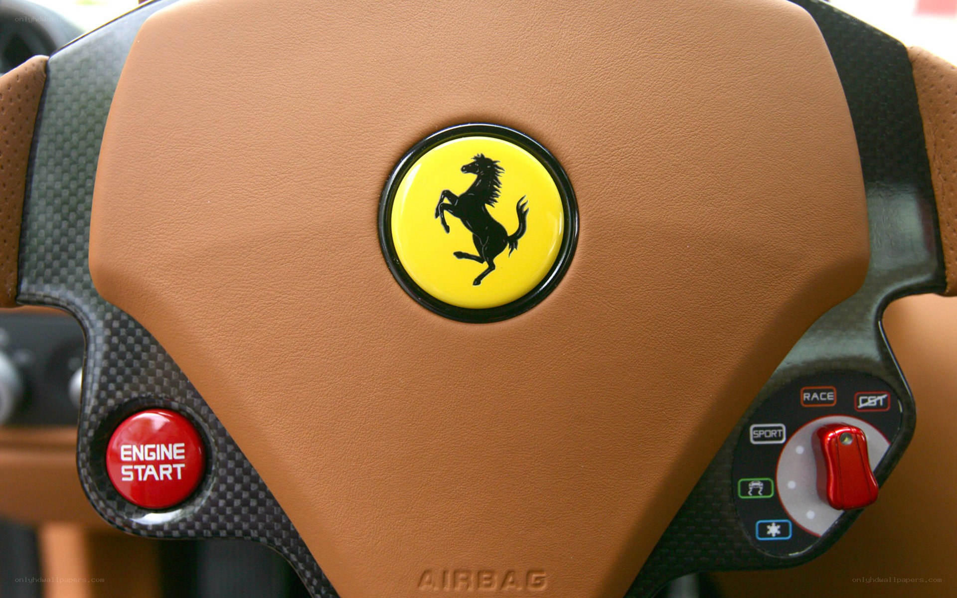 Ferrari steering wheel close-up