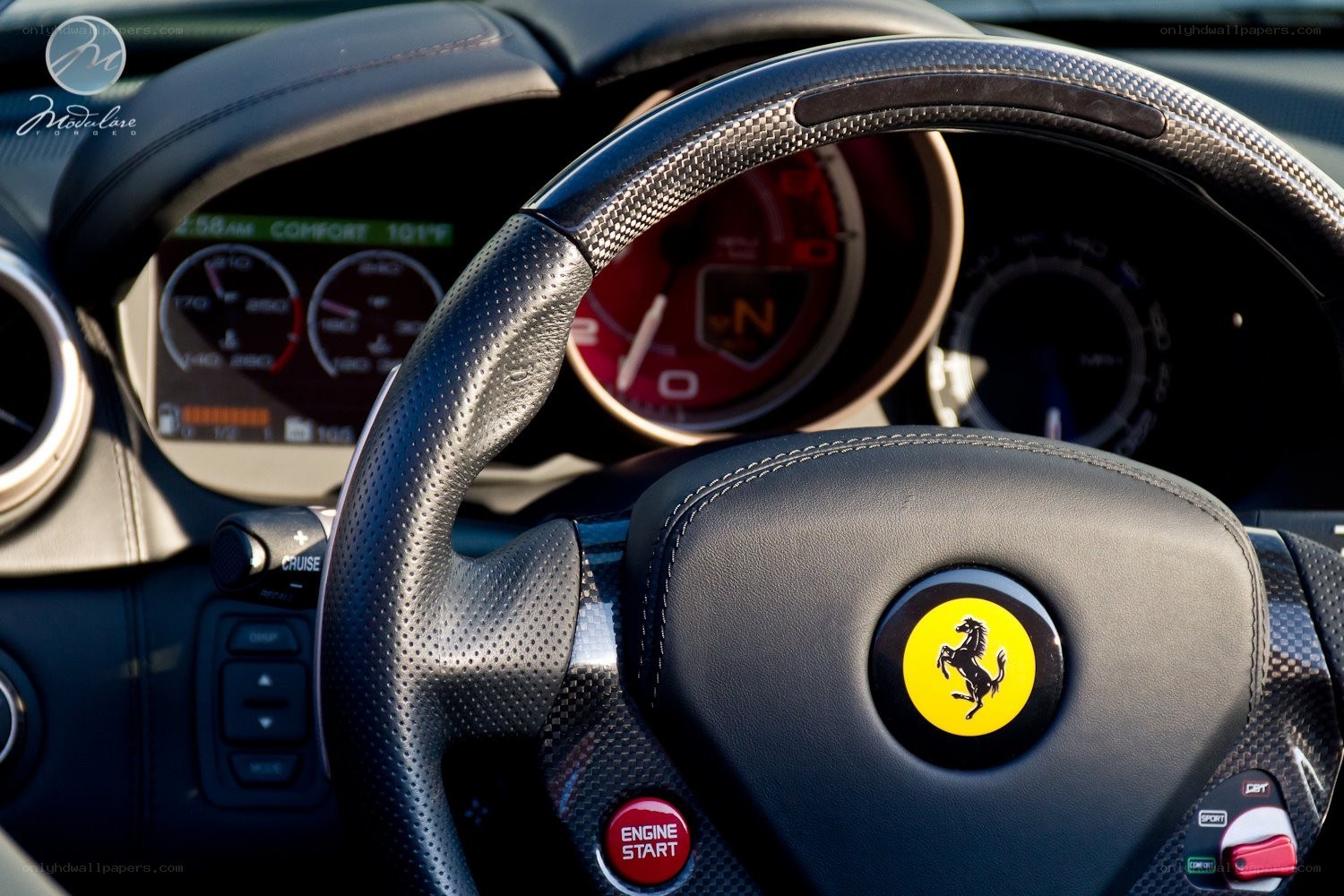 Ferrari steering wheel interior